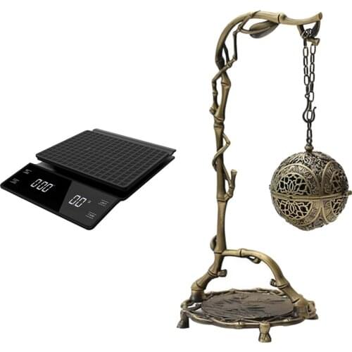 1 Pcs 0.1G/3Kg Precision Sensors Kitchen Food Scale with Timer & 1 Pcs Ball Shaped Carved Dragon Cone Incense Burner