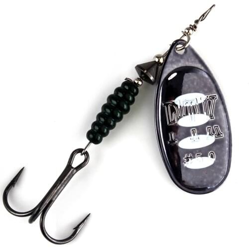 1PC 8.4-14.7g High Carbon Fishing Lure Sharp Treble Hook Stainless Steel Shaft Brass 10 Colors