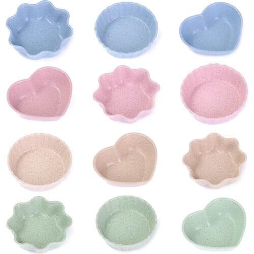 1Pcs Household Soy Tomato Sauce Salt Vinegar Flavor Spices Plate Wheat Straw Seasoning Dish Tableware Small Breakfast dish