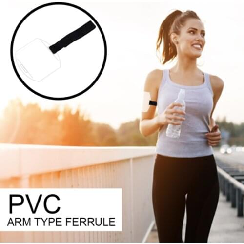 1Pcs Arm ID Card Holder Pvc Card Sleeve Elastic Arm Band Card Holder Credit Card Case Transparent Adjustable Strap Card Holder