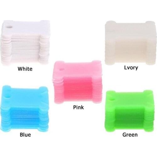 100Pcs Plastic Floss Bobbins Cross Stitch Storage Holder Embroidery Floss Bobbins Card DIY Sewing Craft Thread Organizer
