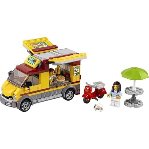 10648 City Series Pizza Takeaway Van Assembled Building Block Toys Educational Toys Christmas Gift 60150 Gifts