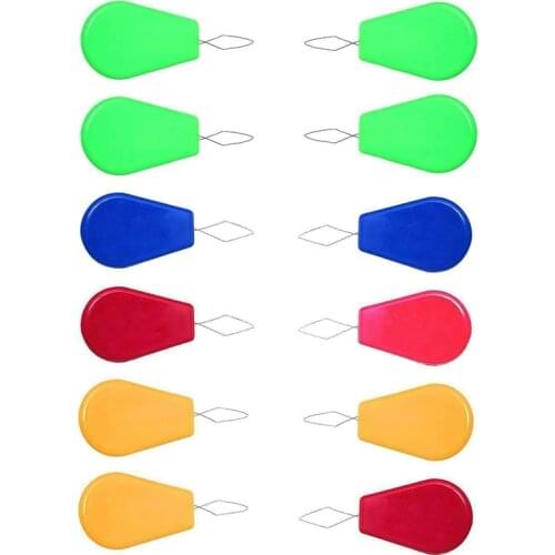 12pcs Needle Threader Sewing Machine Bow Wire Thread Plastic Insert Craft Tools 4.5x2CM SCIE999