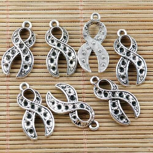 14pcs tibetan silver color ribbon design DIY charms EF1424