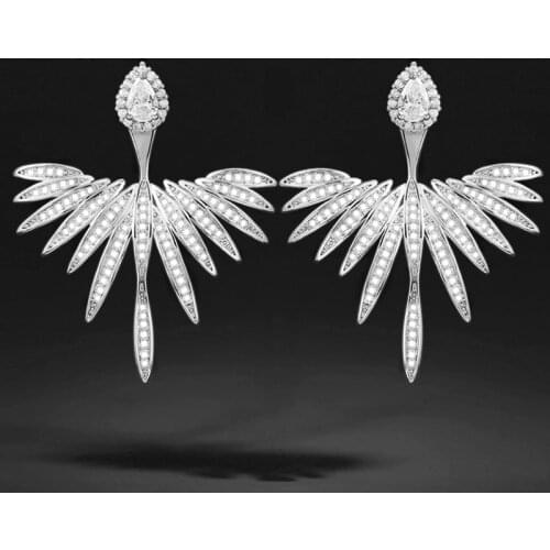 2021 luxury Wings of Angels 925 sterling silver earings for women anniversary gift jewelry bulk sell aros plata 925 mujer E5892