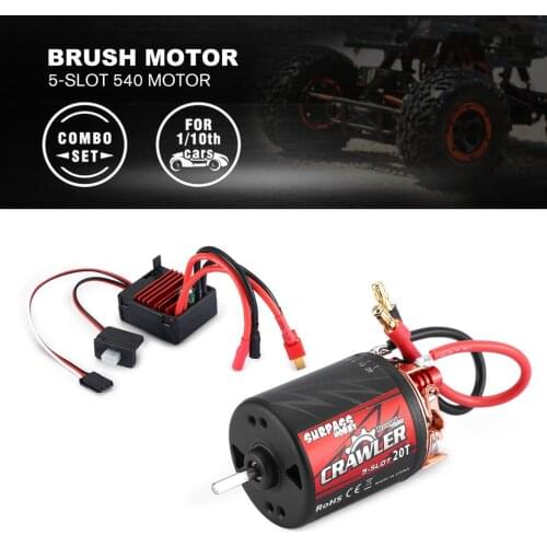 5-Slot 540 11T 13T 16T 20T Brushed Motor W/60A Esc Combo Set For 1/10 RC Car Traxxas Trx-4
