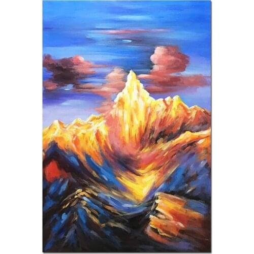 Abstract Mount Fuji Landscape Oil Paintings Contemporary Canvas Art for Living Room Office Home Decor Hand Painted