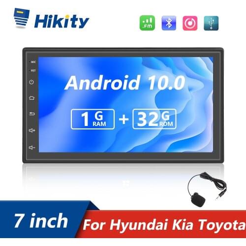 Hikity Android 10.0 2 Din Car radio Multimedia Video Player Universal Microphone GPS Stereo For Volkswagen Nissan Hyundai Kia