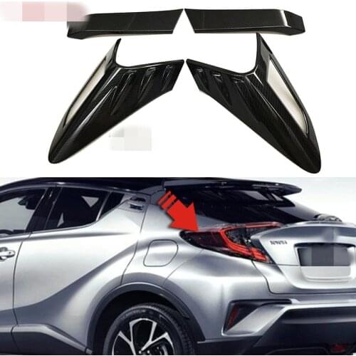 Car sticker styling for toyota c-hr chr accessories 2016 2017 2018 Carbon fiber Taillight cover guard taillight lamp frame black