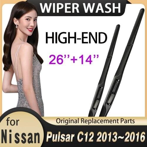 Car Wiper Blades for Nissan Pulsar C12 2013~2016 Hook Europe Model Front Windscreen Windshield Wipers Car Accessories Stickers