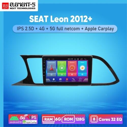 ELEMENT-5 9" 2G+32G Android 10 4G WIFI RDS DSP Car Radio For SEAT Leon 2012+ Navigation GPS HIFI