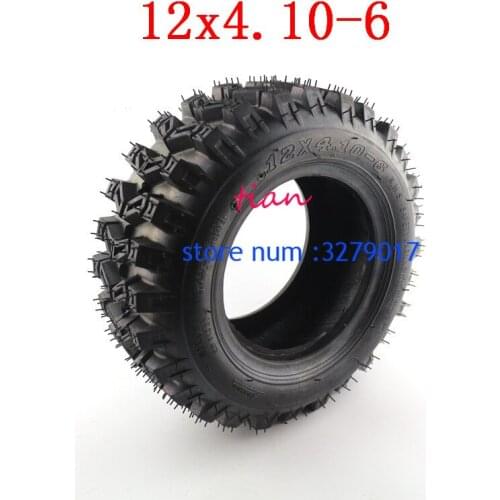 Lightning Shipment 12x4.10-6 Vacuum Tyre ATV Quad Go Kart 47cc 49cc Chunky 4.10-6 Tubeless Tire Fit All Models 12*4.10-6