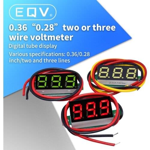0.36 Inch 0.36" Digital Voltmeter Red Green Blue DC 0V-100V Three Lines 3 digit Voltage Panel Meter Display led Color