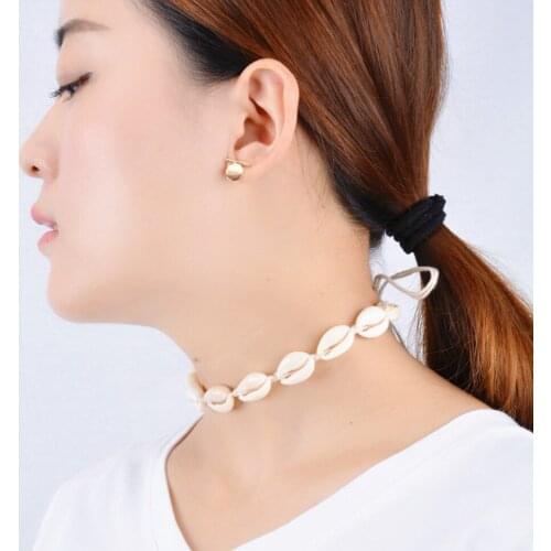 DoreenBeads New Fashion Boho Shell Choker Necklace Summer Bohemia Woman Beach Jewelry Natural Shell Necklace 1 Piece