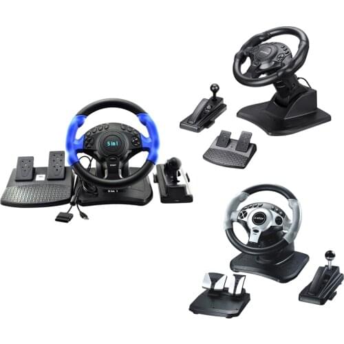 Racing Steering Wheel with Sensitive Pedals with Vibration for ONE for PS4 for PS3 for Switch PC Android PC Gaming Wheel