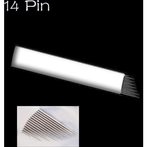 Microblading needle 14 prong curved blades Liner and shadow needle new design eyebrow embroidery microblade
