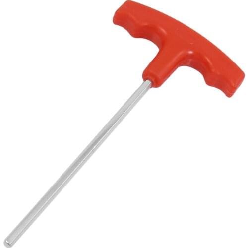 UXCELL Newest 1Pcs 4mm Hex Tip 11mm Shank Hex Key Wrench Red Plastic T-handle Extra Long Arm Nonslip Grip High Quality