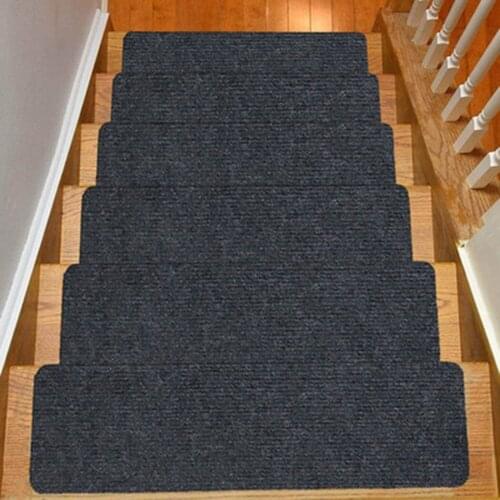 Stair Tread Carpet Mats Anti-Skid Self -Adhesive Floor Mat Staircase Silent Protection Warm Rugs 76x20cm