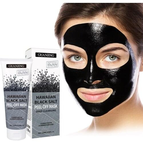 120ml Black Salt Peel-off Mask Black Head Remover Mask Black Face Mask Acne Treatments Black Mask Black Dots Face Mask Skin Care