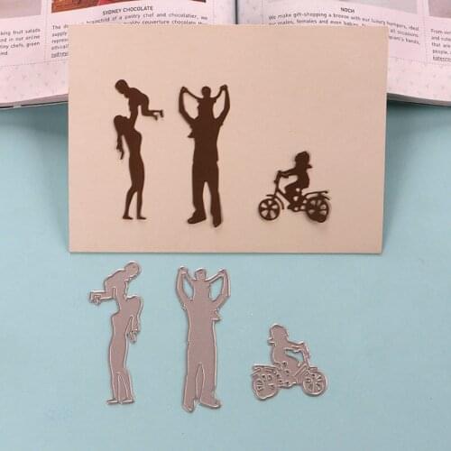 DUOFEN METAL CUTTING DIES Happy families Dad Mum and kids embossing stencil DIY Scrapbook Paper Album 2019 new