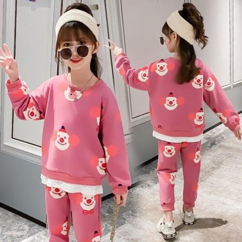 Fashion Girls Clothes Set Teen Girls Tracksuit Spring 2020 Autumn Children Clothing Suits Cartoons Girls Sets 4 6 8 10 12 Years