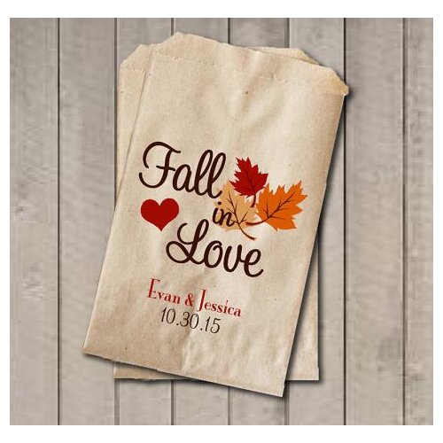 Personalized maple fall Wedding candy Buffet treat gift bar Petal Toss bags BIRTHDAY Bridal Shower Bakery Cookie Favors packets