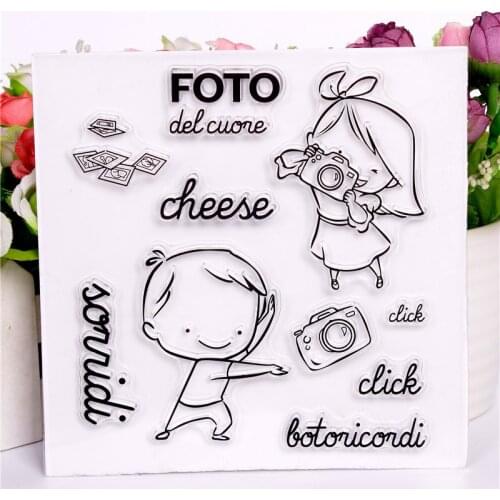 Italian Boys and girls word alphabet pattern Stamp Scrapbooking New Alphabet Stamp Embossing Craft Silicone Transparent Stamps