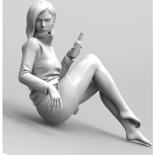 Resin female soldier, figure girl, need to assemble and color by yourself 1：35