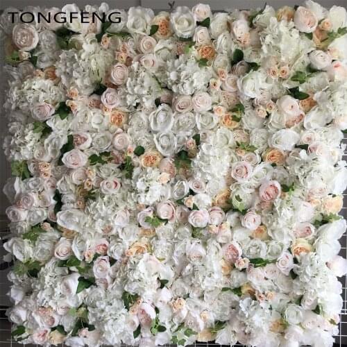 TONGFENG 8pcs/lot Mixcolor Wedding 3D flower wall flower runner wedding Artificial silk rose peony wedding backdrop decoration