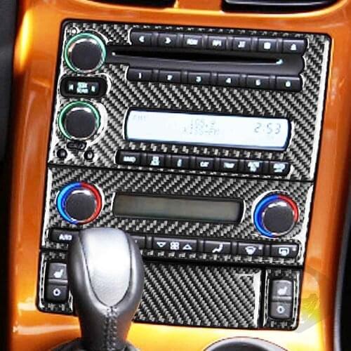 Carbon Fiber CD + AM FM + AC + Seat Heated + Storage Box Panel Sticker For Corvette C6 2005-2007