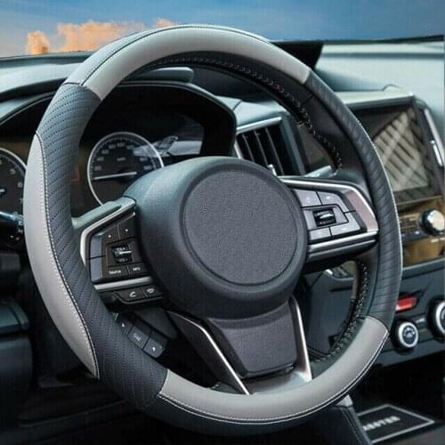 Universal PU Leather Steering Wheel Cover For Women Men Car Accessories Interior New Sports Non-Slip Breathable Fit 14.5-15in