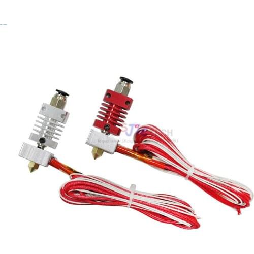 Replacement MK8 Extruder Hotend Kit 1.75mm 12V/24V for Creality Cr-10 Cr-10s S4 S5 3D Printer silver/red