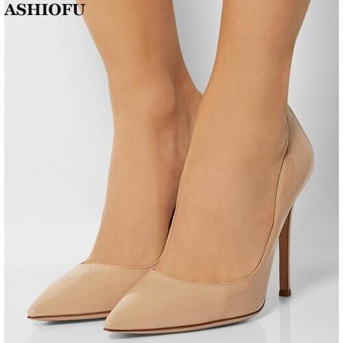 ASHIOFU New Wholesale Handmade Ladies High Heel Pumps Party Prom Slip-on Dress Shoes Evening Fashion Pumps Court Shoes KL055-7B