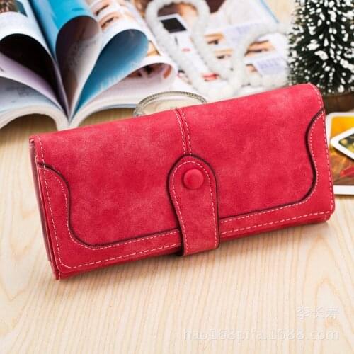 Korean Style Wallet Women Long Retro Matte Stitching Womens Wallet Womens Wallet Wallet