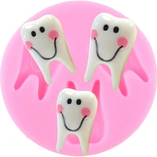 Teeth Silicone Mold Cupcake Fondant Molds Baby Birthday Cake Decorating Tools Chocolate Gumpaste Moulds Resin Candy Clay Mould