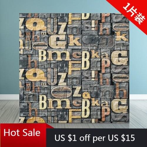 3D Wall Sticker Kids Room Waterproof Background Brick Pattern Wallpaper Mural Living Room Bedroom DIY Foam Sticker