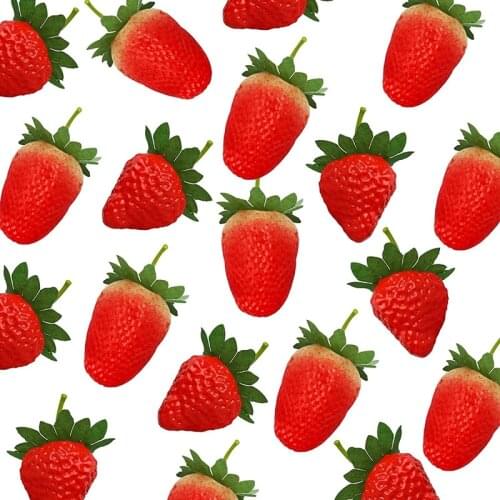 40 Pieces Artificial Strawberry Lifelike Fruit Plastic Red Fake Strawberries Arrangements Vase Fillers Photography