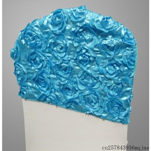 50pcs Satin Chair Sash Wedding Decoration Embroider Rosette Chair Sashes Hood Lycra Land Fit all Chairs