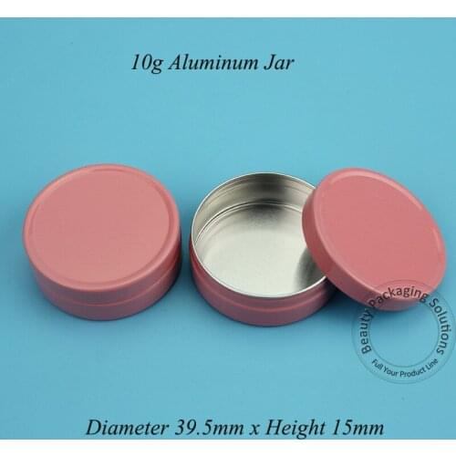 50pcs/Lot Promotion Aluminum 10g Pink Cream Jar Mini Cute 10ml Cosmetic Empty Refillable Balm Vial Small Ointment Packaging
