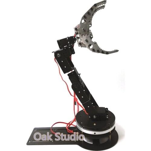 6 dof mechanical arm with CL-6 claw,6pcs High torque servo, metal Rotation base,For Robot DIY,teaching demo,programming