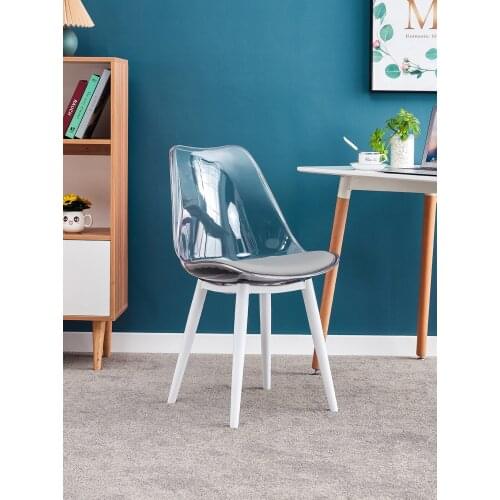 White Desk Student Transparent Chair Household Bedroom Back Plastic Crystal Chair Acrylic Stool Simple Dining Chair