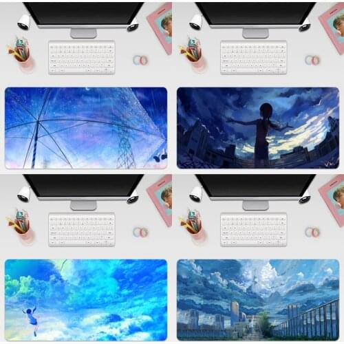 Weathering With You Large Keyboard Cover Non-Slip Rubber Base Computer Carpet Desk Mat PC Game Mouse Pad