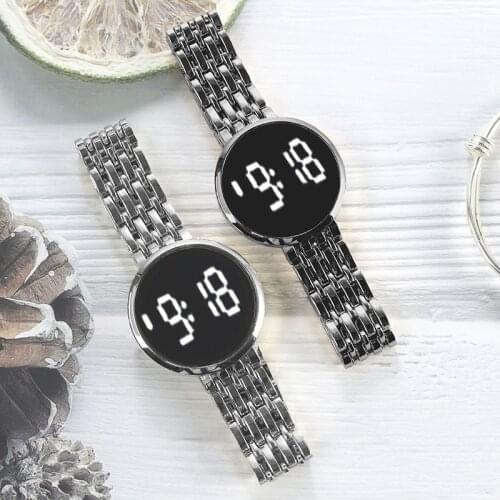 Touch Screen Womens Watch Gold Silver Black Vintage LED Digital Sports Military Wristwatches Electronic Girls Present Gift