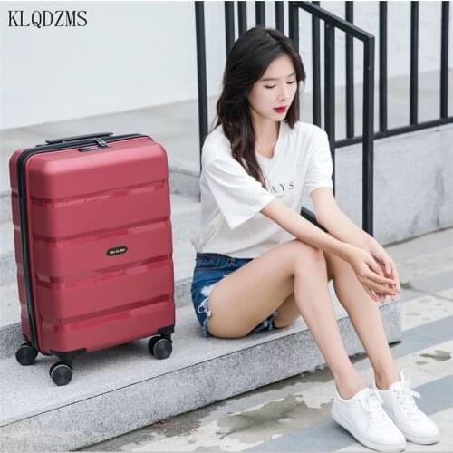 KLQDZMS 18’’22’’26 Inch PP Lightweight Wheeled Suitcase Trolley Cabin Spinner Rolling Luggage Fashionable Creative Bag