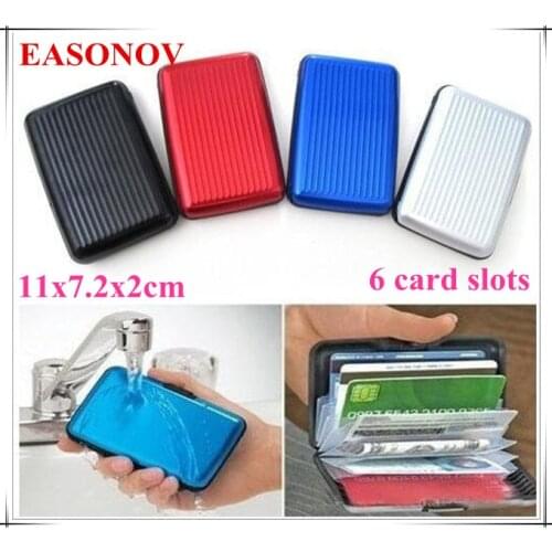 EASONOV 11x7.2x2cm Aluminum color card box credit card bag card case anti-magnetic waterproof card box Small storage box