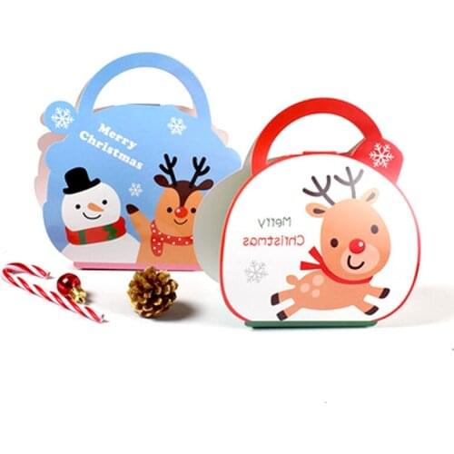 Christmas Eve Portable Box Cookies Bags Baking Candy Biscuit Packaging Paper Birthday Wedding Gift Wrap Party Decoration Supplie