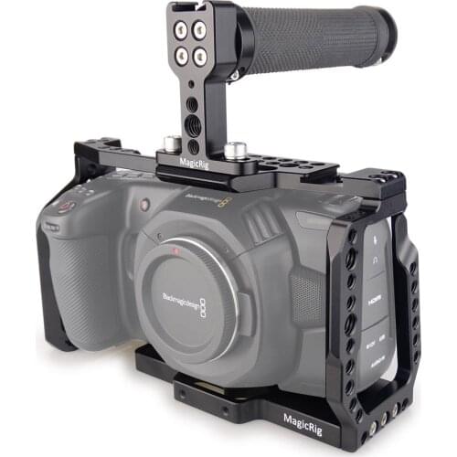 MAGICRIG BMPCC 4K Cage with Top Rubber Handle for Blackmagic Pocket Cinema Camera BMPCC 4K /BMPCC 6K