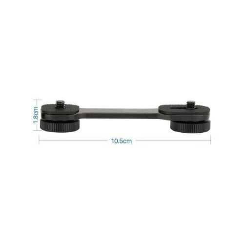 Hot Shoe Extension Mount Bracket Tripod Dual Mount Flash Extension Bar with 1/4" Thread Holes for Sony A6400 A6300 for Canon M6