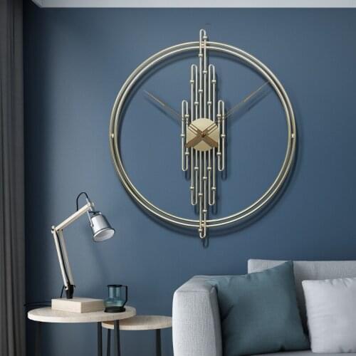 Simple Wrought Iron Wall Clocks Wall Hanging Ornament Home Livingroom Wall Sticker Crafts Hotel Mute Clock Wall Mural Decoration