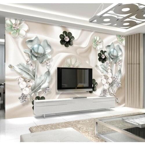 Beibehang Custom wallpaper Diamond silk floral jewelry background living room bedroom tv sofa background wall mural 3d wallpaper